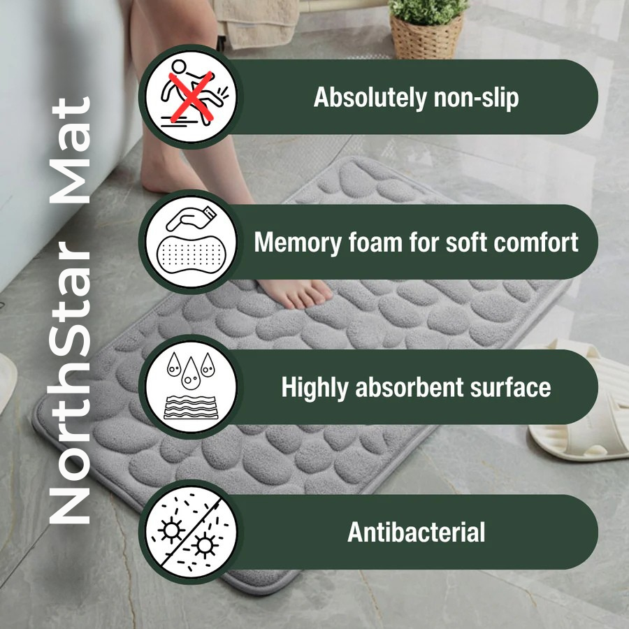 NorthStar Bath Mat – Soft, Absorbent and Non-Slip